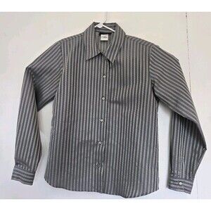 Versace Classic V2 Mens 42 Grey Geometric Button-Up Dress Italy Dress Casual